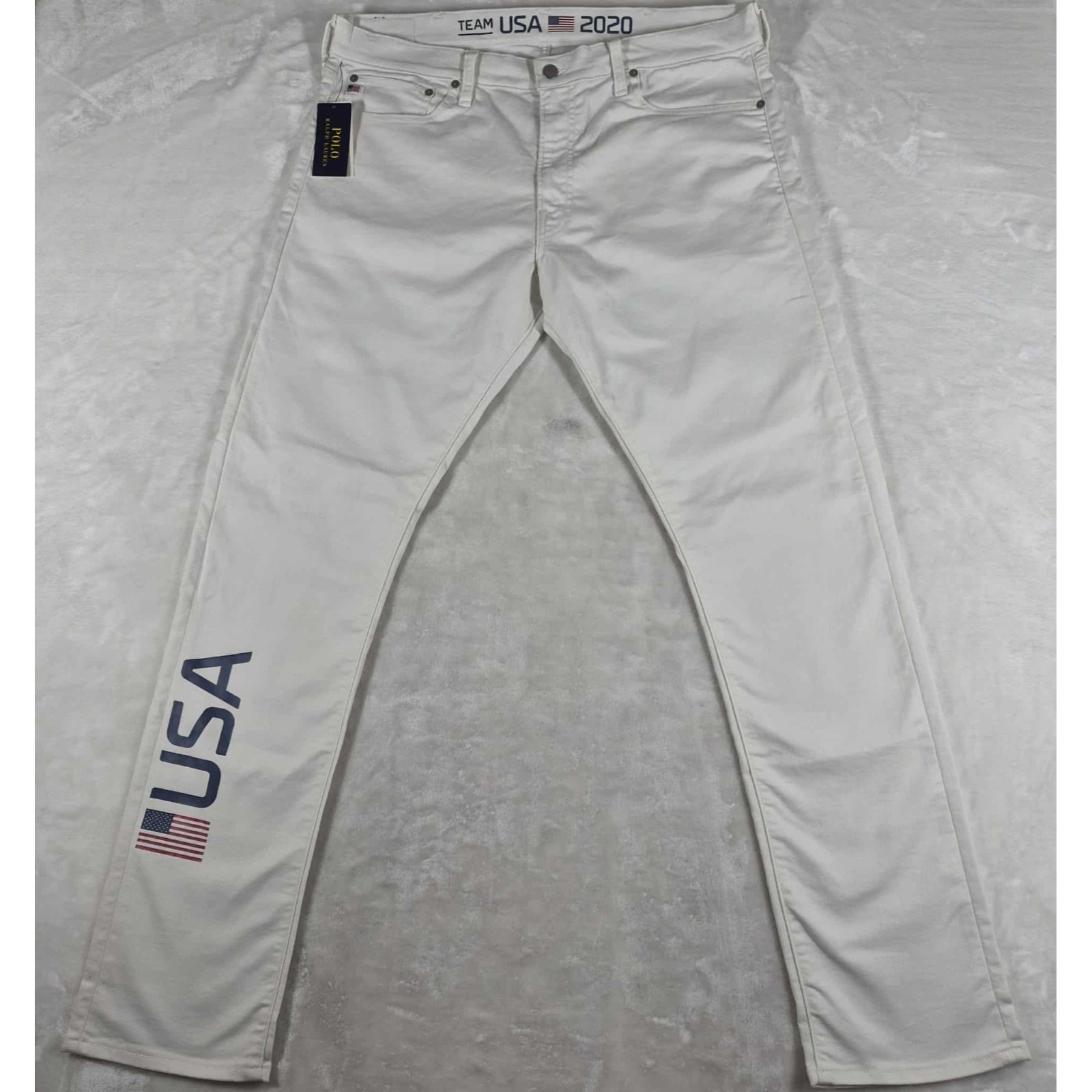 Polo Ralph Lauren Jeans Men's 38x34 White Olympic Team Usa 2020 Ceremony Nwt